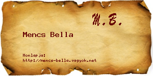 Mencs Bella névjegykártya